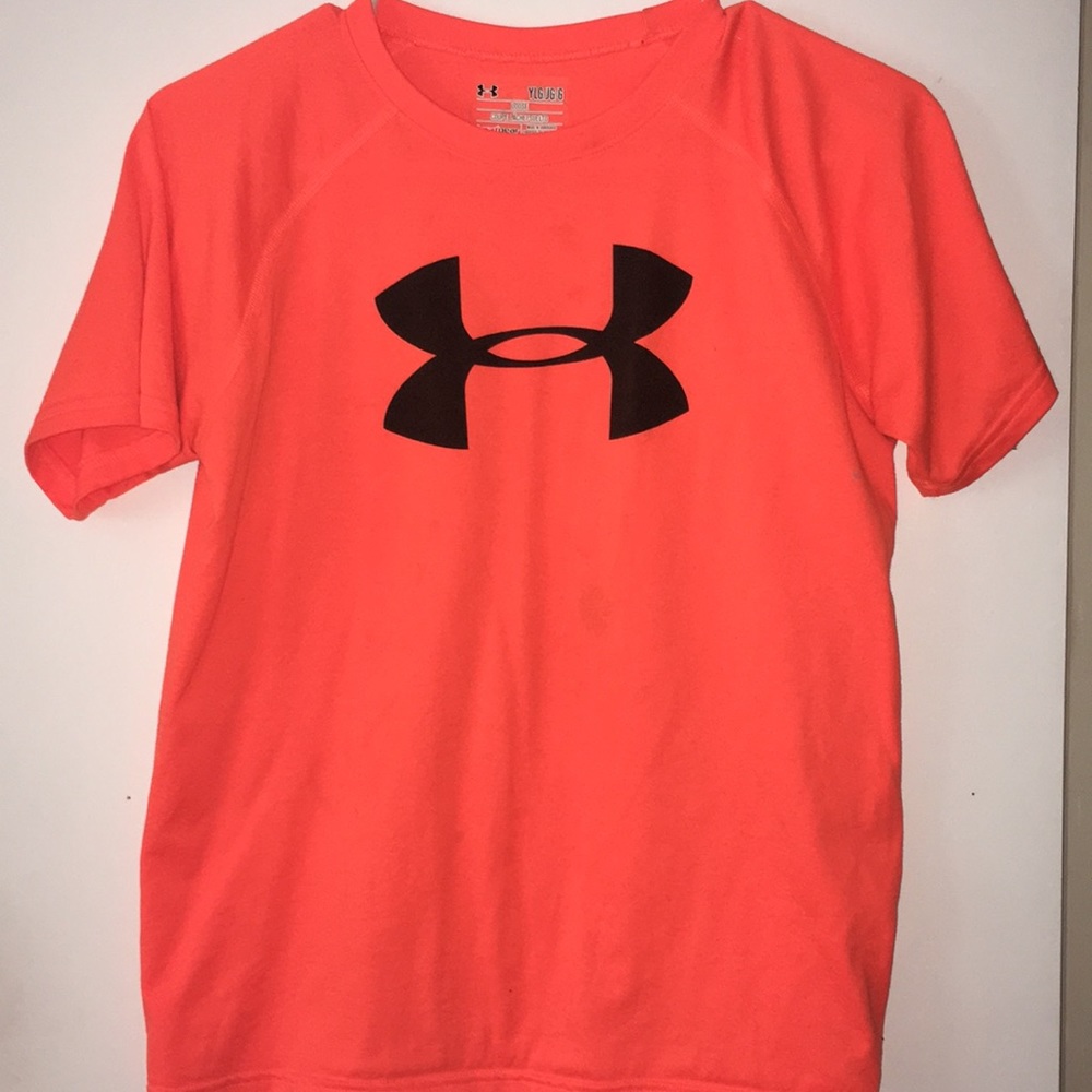 Neon orange under armour shirt